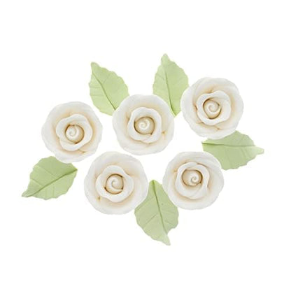 Edible Rose & Leaf Kit, White, 1.25-inch