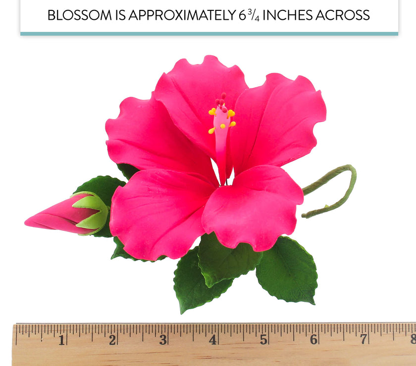 Tropical Hibiscus Sugar Cake Flower Spray by Global Sugar Art, Pink