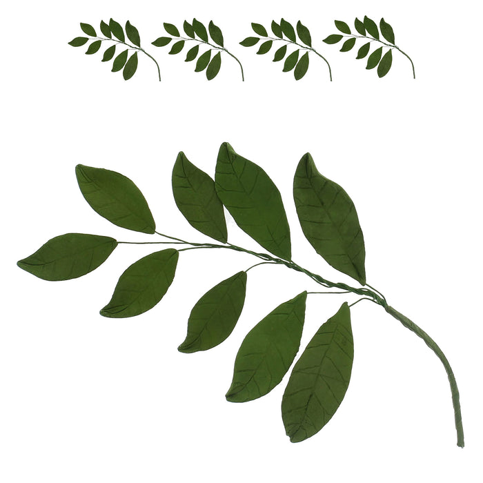 Magnolia Leaf Spray Cake Decoration by Chef Alan Tetreault, Global Sugar Art, 4 Count