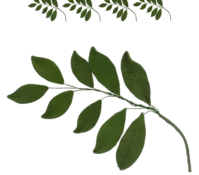Magnolia Leaf Spray Cake Decoration by Chef Alan Tetreault, Global Sugar Art, 4 Count