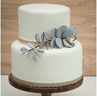 Eucalyptus Sugar Flowers for Cake Decorating, by Global Sugar Art, 5 Count, Silver