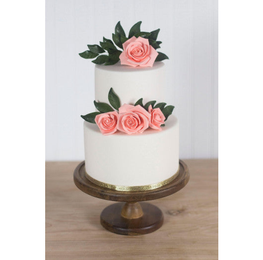 Peace Rose Sugar Flowers for Cake Decorating, by Global Sugar Art, Large, Apricot