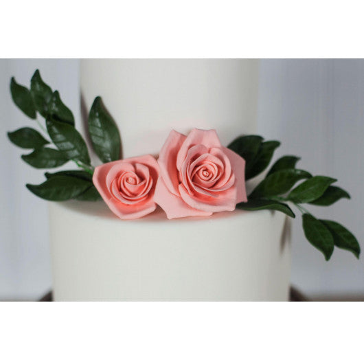 Peace Rose Sugar Flowers for Cake Decorating, by Global Sugar Art, Large, Apricot