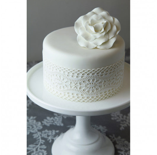 Peony Rose Sugar Cake Flowers, by Global Sugar Art, White, 4 Count