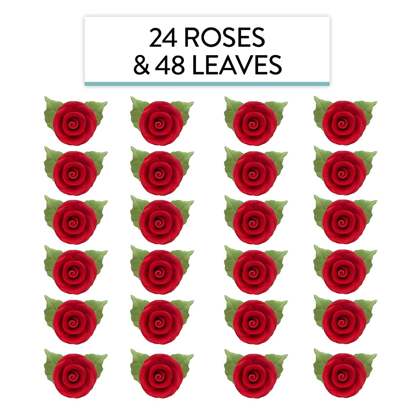 Edible Rose & Leaf Kit, Red, 1.25-inch
