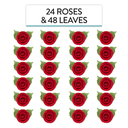 Edible Rose & Leaf Kit, Red, 1.25-inch